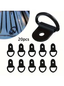 20pcs D-hook fastening device - sturdy cargo anchor rings, iron cargo buckles, D-hook trailer accessories for trucks, trailers, caravans, and ships