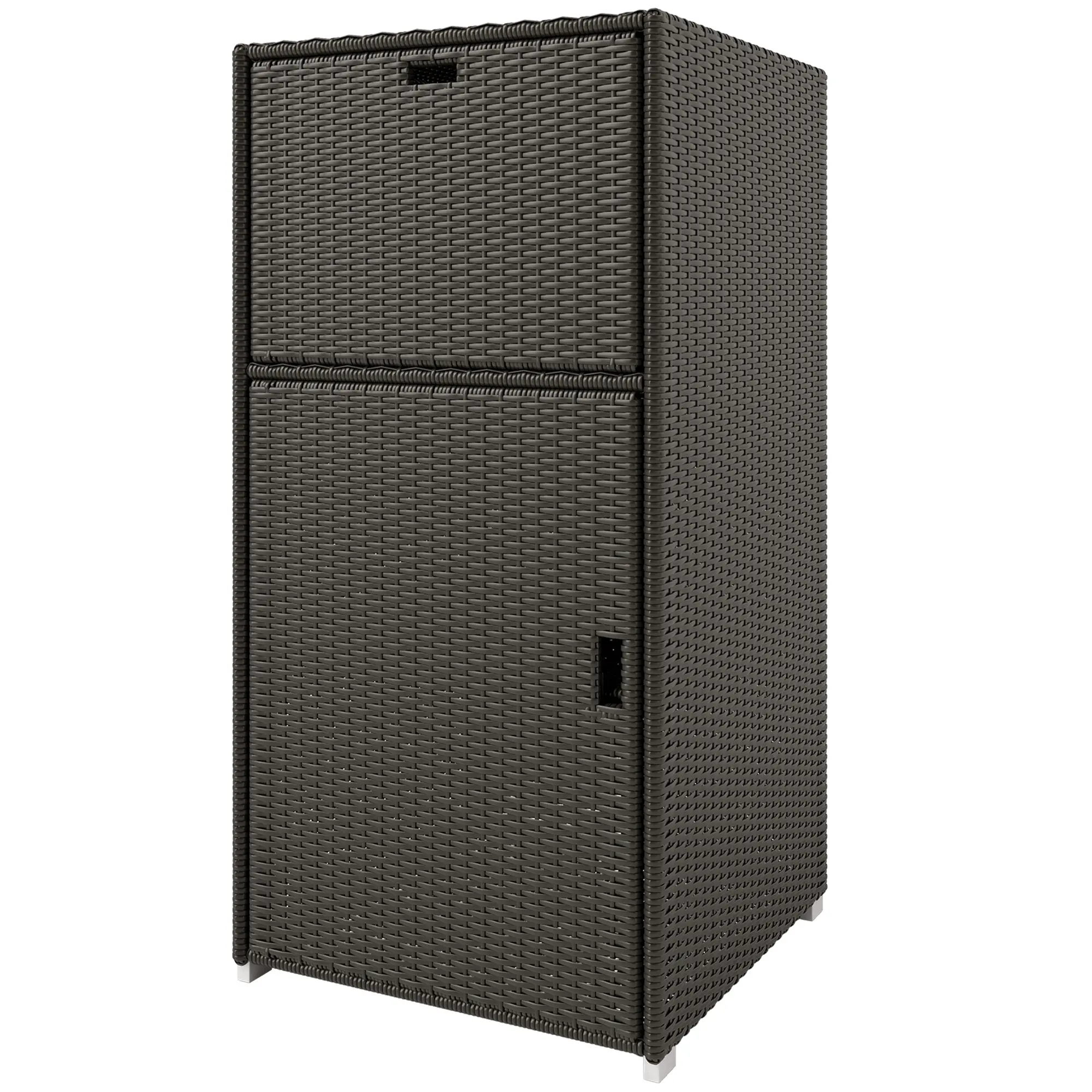 Dark Brown Outdoor Towel Rack with Drawer & Cabinet - Weather-Resistant Outdoor Shelf Furniture for Poolside, Patio - Stores Towels, Sunscreen, Pool Accessories with Easy Access