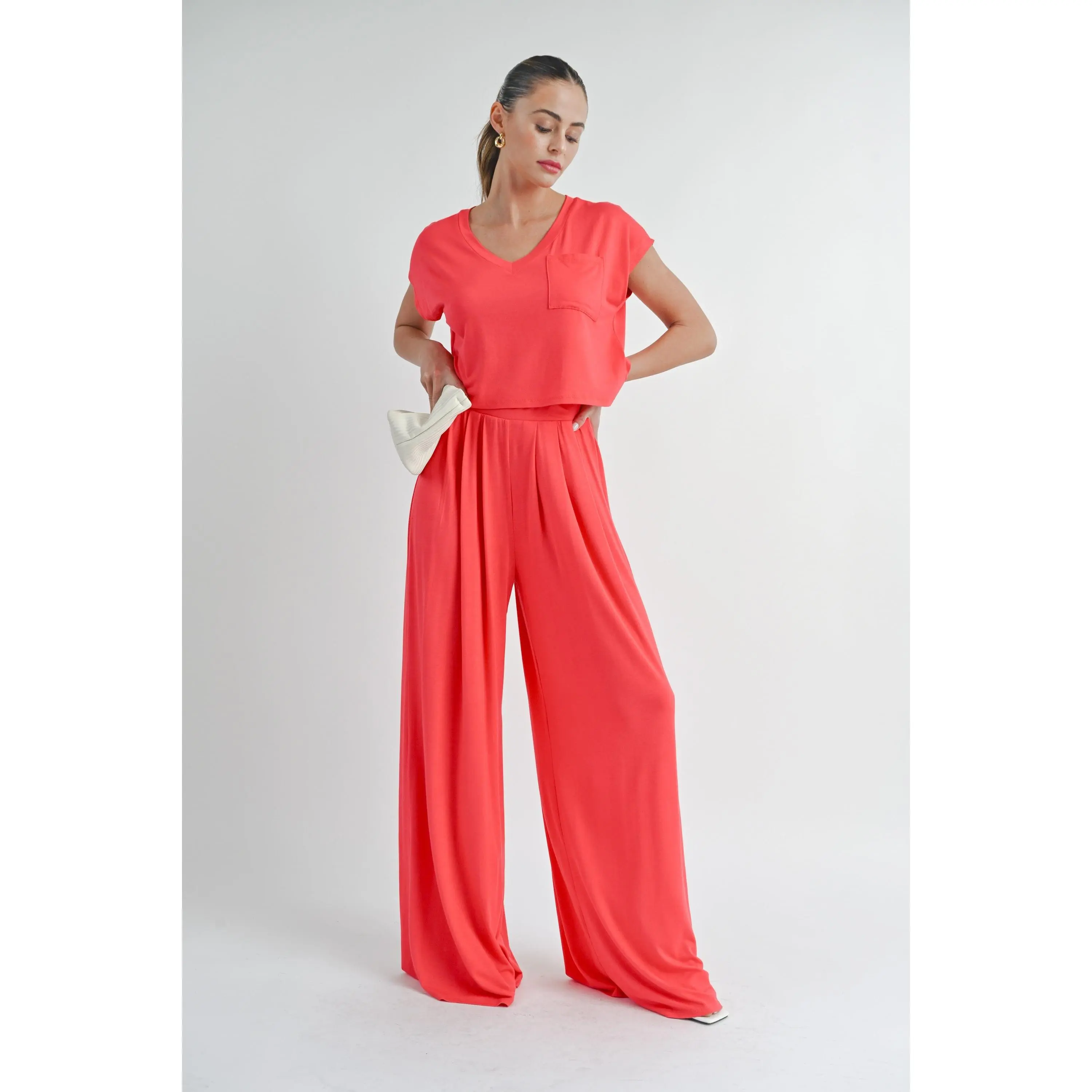 Coral Matching Pant Set