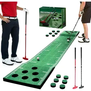 Indoor Putting Green Mat with 2 Putters, 2 Balls,12 Hole Covers, Golf  Mat for Party ,  Gifts for Men