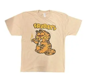 Garfield T-shirt Fridays Cartoon Cat Big Face Tee Shirt Vintage Style Sz Large73_1