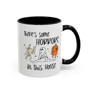 [Sale off up to 65%] Funny Halloween 11oz Accent Mug, Halloween Coffee Mug, Funny Coffee Cup, There's Some Horrors in This House, Funny Halloween Coffee Cup