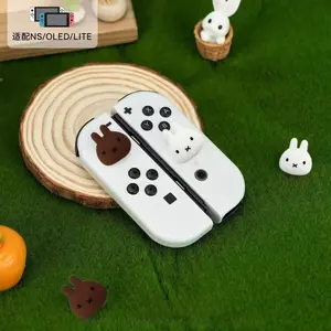 Kawaii Miffy Joystick Cap Protector for Switch NS Joycon Silicone Thumb Pad Soft Durable Cute Anime Anti Slip Lightweight Toys