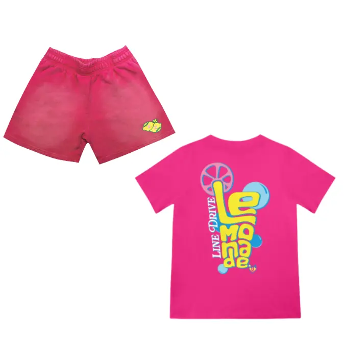 Baseball Lifestyle 101 Lemon Dingers Tee & Sweatshorts, Collection Lemonade Vibe, Youth & Adult size