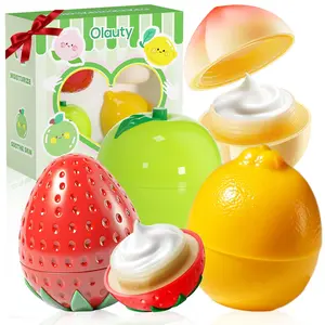 Fruit Scent Hand Cream Set – Peach, Lemon, Strawberry, Apple – Moisturizing Lotion for Dry Hands, Mini Hand Care Gift Set for Women