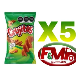 5 packs Crujitos Queso y Chile Snack Chips - Delicious Snack