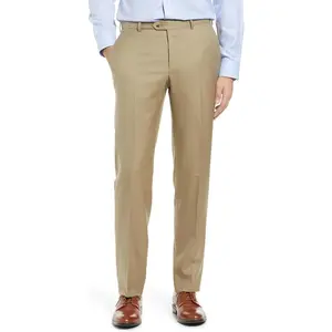 Mens Classic Fit Flat Front Hidden Expandable Waist Dress Pants No Iron Suit PantsGift