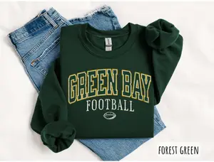 Vintage Green Bay Football Crewneck Sweatshirt, Green Bay Fan Crewneck, Sunday Football T-Shirt, Green Bay Football Jersey