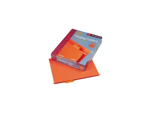 Smead 64065 Hanging File Folders, 1/5 Tab, 11 Point Stock, Letter, Orange, 25/Box