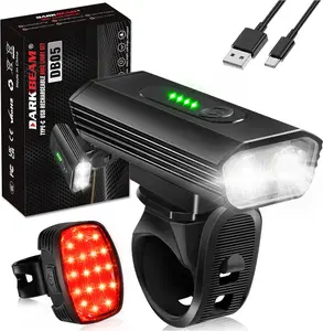 Bicycle Headlight Rechargeable USB-C 4000LM Ultra Bright Mountain Bike Light Set 6+5 Mode Waterproof Front Rear Lights for Night Riding Road Cycling