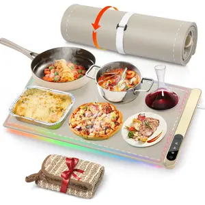Electric Food Warming Tray with 10s Heating, 3 Temp Settings & 3h Auto Shut-Off for Parties & Kitchen Portable Utensils Kitchen Multifunctional Cooker Upgraded High-Foot Pad Versatile Usage