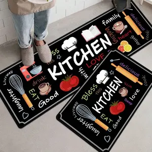 1/2 Pcs Premium Prints Kitchen Soft Comfort Standing Mat,Absorbent Anti-Slip Durable Anti- Stain Mat,Suitable For Bathroom Doorway Kitchen Dining Room Carpet,Living Room Bedroom Home Decor Rug