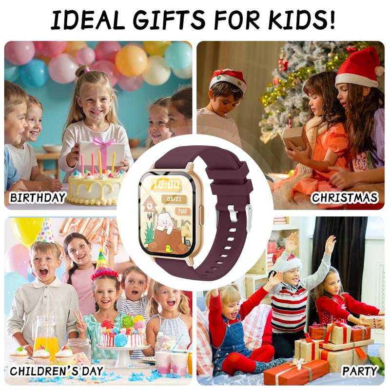 SIMSONLAB Low Power Smart Watch, Fitness Tracker Watch for Kids, Water Reminder, Sitting Reminder, Wireless Calls, Message Alerts, Clock, Weather Display, Music Control, Multi-Functional New Year Gift Suitable For All Ages