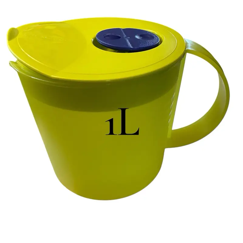 Crystal Wave Microwave Pitcher 1 Liter Apple Green with Secure Lid and Convenient Handle for Easy Use