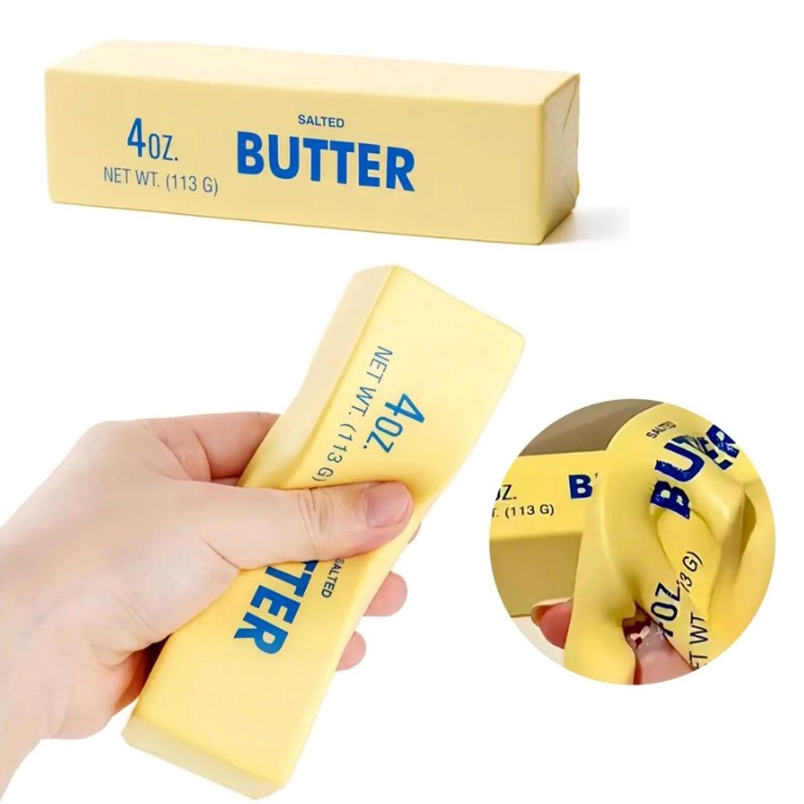 Slow Rebound Butter Stress Toy PU Soft Rebound Fidget Toy for Stress Relief Anxiety Reduction Office School Gifts Realistic Design Portable Calm 113g High-Quality Material Lifelike Appearance