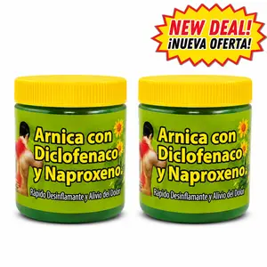 2  Extra Strength Arnica Muscle Relief Balm, 125g x2, Infused with Diclofenaco and Naproxeno for Body & Massage Pain Relief