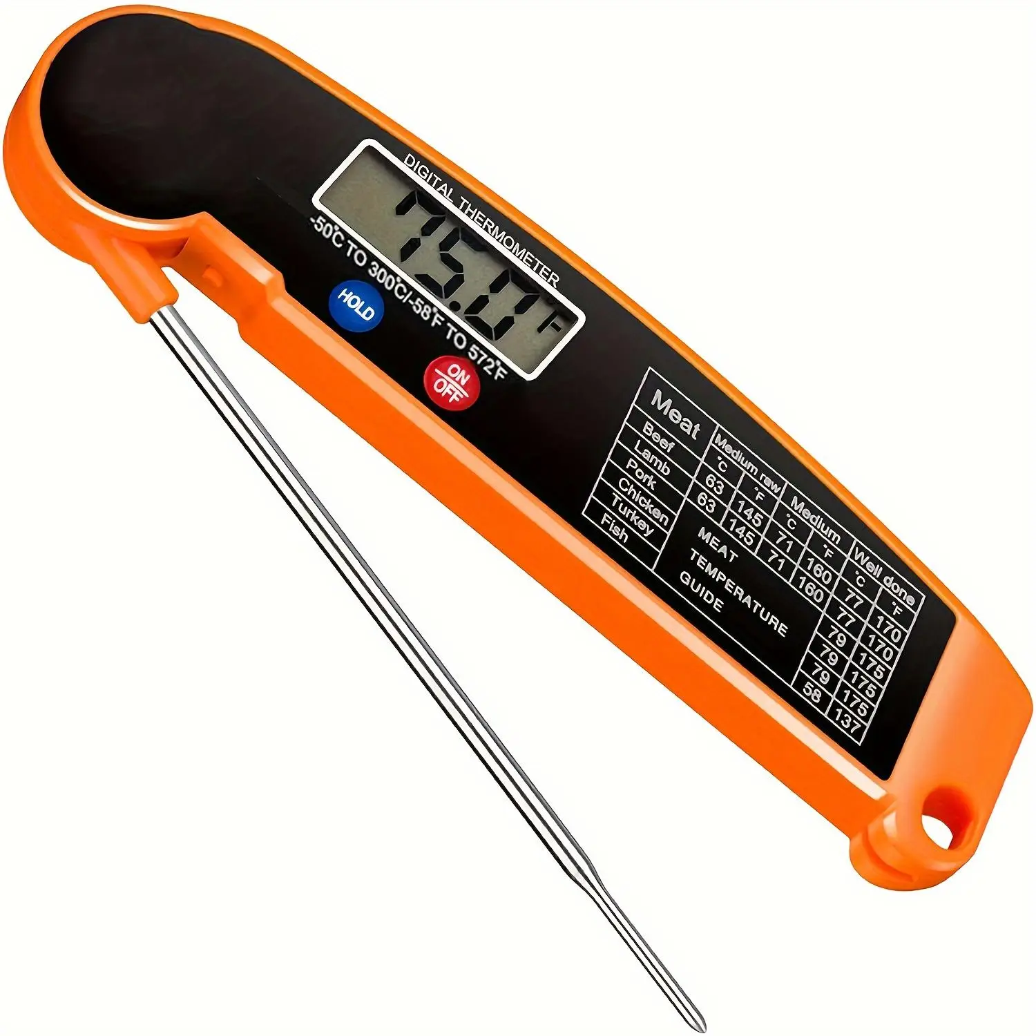Digital Meat Thermometer, Accurate Digital Meat Thermometer, Monitor Temperature with Ease, Measuring Tools for Kitchen and BBQ Grill