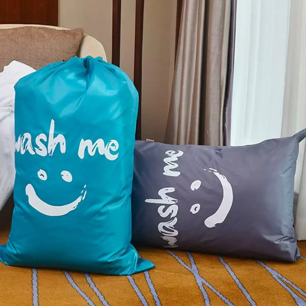 Laughing face dirty clothes storage bags- Blue & Gray - Perfect for Organizing Clothes - Durable & Reusable - Ideal for Home Use
