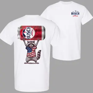 Raccoon 4th of July T-Shirt, Funny Beer Drinking Raccoon Graphic Tee, Red White Blue Patriotic Shirt, Trendy Cotton T-Shirt, Casual Streetwear Outfit, Unisex Shirt for Men for Women, Independence Day Gift for All
