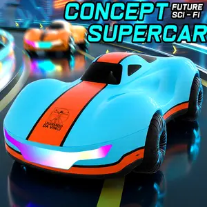 Remote Control Car - 1:14 Scale Remote Control Supercar Electric Sports Racing Toy Car, LED Lights, Spray, 360° Rotation and Drift Function, 2.4GHz Licensed Remote Control Car Series, Suitable for Boys and Girls Aged 8-12, Holiday Gift