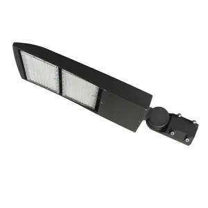 200W LED Shoebox Parking Lot Light 5000K Daylight 120-277V with Photocell for Outdoor Area Lighting Bright Clear Illumination