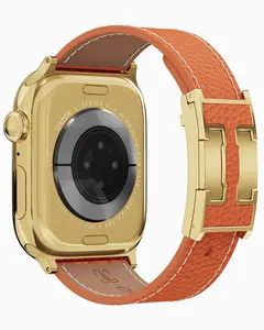 CRAZYGRASS Magnetic Leather Watch Strap 38mm/40mm/41mm/42mm/44mm/45mm/46mm/49mm Smartwatch Lychee pattern Bands Suitable For Apple Watch Series 11/10/9/8/7/6/5/4/3/2/1/SE/SE2 Breathable for Women Watch band [WATCH NOT INCLUDED] Wearable Electronic Gadgets