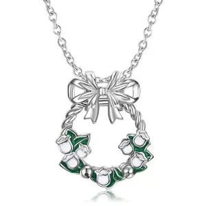 Women's Sterling Silver Bow/Garland Necklace