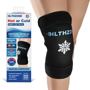 Reusable Ice Pack Knee Wrap | Adjustable Knee Brace with Built-in Reusable Gel | Hot & Cold Therapy Gel Pack