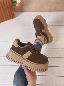 2026 Fall Winter New Thick Sole Shoes for Women, Warm Cotton Shoes, Platform Bottom, Casual PU Rubber Shoes, All Seasons