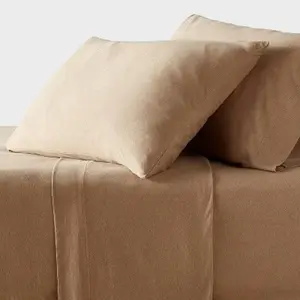 Full Cotton Jersey Sheet Set Brown Heather - Threshold Full Cotton Jersey Sheet Set Brown Heather - Threshold