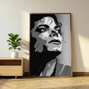 [SALE UP TO 45%] Michael Jackson Poster, King of Pop Wall Art, Stylized Portrait Print, Pop Culture Decor, Music Legend Artwork, Retro Music Fan Gift