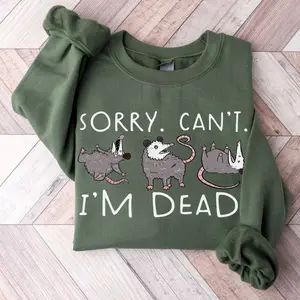 Unisex Possum Sweatshirt For Opossum Lover Funny Sweatshirt Cotton Menswear Sweater  Tops