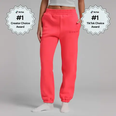 Comfrt | Neon Tranquil Sweatpants | Midweight Fleece Joggers With Oversized Pockets & Elastic Waist