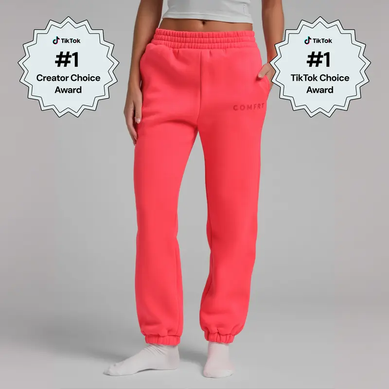 Comfrt | Neon Tranquil Sweatpants | Midweight Fleece Joggers With Oversized Pockets & Elastic Waist