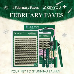 KEYYOU Flora Lash Kit Volume Boosting Waterproof Long-Lasting DIY Extensions 132PCS Cluster Lashes Soft D Curl 8-18mm Mix Easy DIY At Home Ultra Thin Band TikTok Shop FebruaryFaves