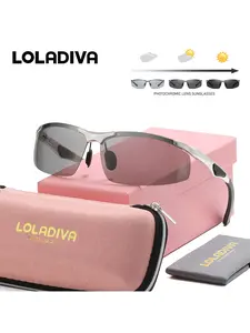LOLADIVA Unisex Sporty Style Half Frame Sunglasses Exude Charm Alien Frame Sunglasses UV400