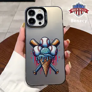 Case for iPhone 16 Pro Max 15 Plus 14 13 12 11 XR E XS Baseball Ice Cream Design Matte Shockproof Anti-Scratch Stylish Smartphone Cover