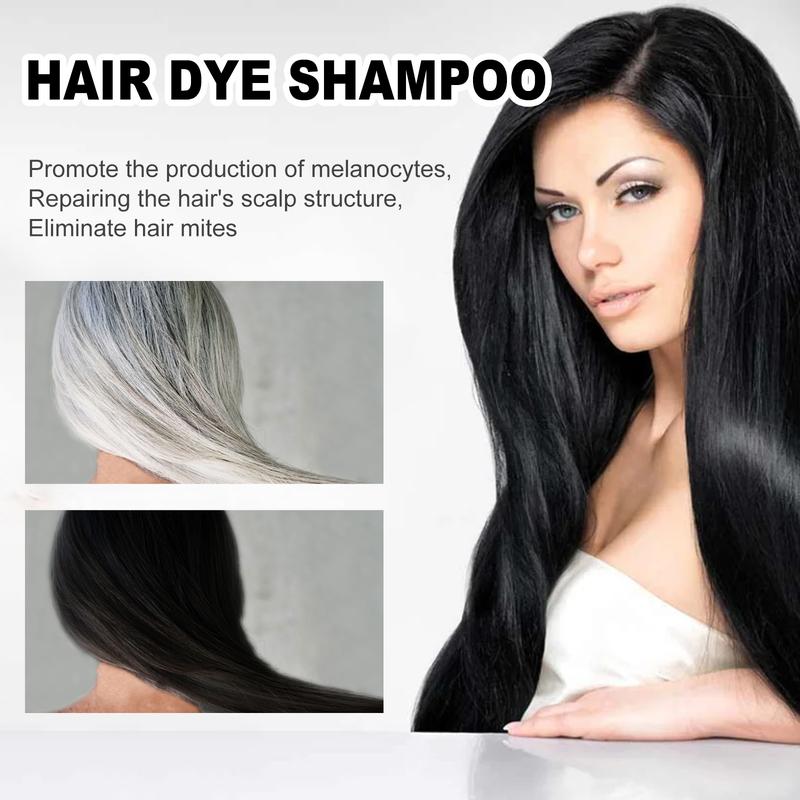 Black Hair Shampoo with Fo-Ti Extract Cleansing Repairing Wash for Dark Shiny Hair Moisturizing Nourishing Smoothing Hair Care