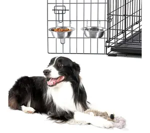 Petmaker Set of 2 Stainless-Steel 48oz Hanging Pet Bowls