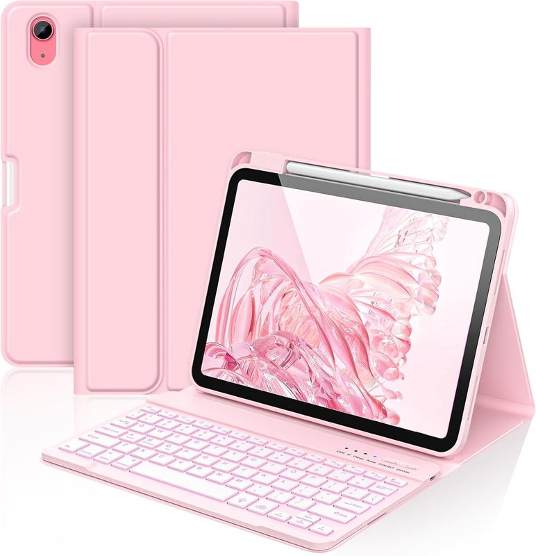 for iPad A16 11th 10th Generation Case with Keyboard - 7 Colors Backlight Detachable Folio Keyboard Case for iPad (A16) 11th Gen 2025 & 10th Gen 10.9 inch 2022,  Wake/Up, Light