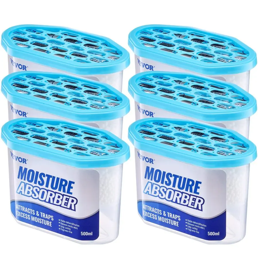 fathersdaygift VEVOR Moisture Absorber Boxes, 10.8 oz Humidity Absorber Boxes(6 Packs), Fragrance Free Dehumidifier Attracts Extra Moisture from Your Bathroom, Closet, and Kitchen