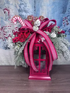 Gingerbread Lantern Arrangement | Christmas Centerpiece Holiday Decor