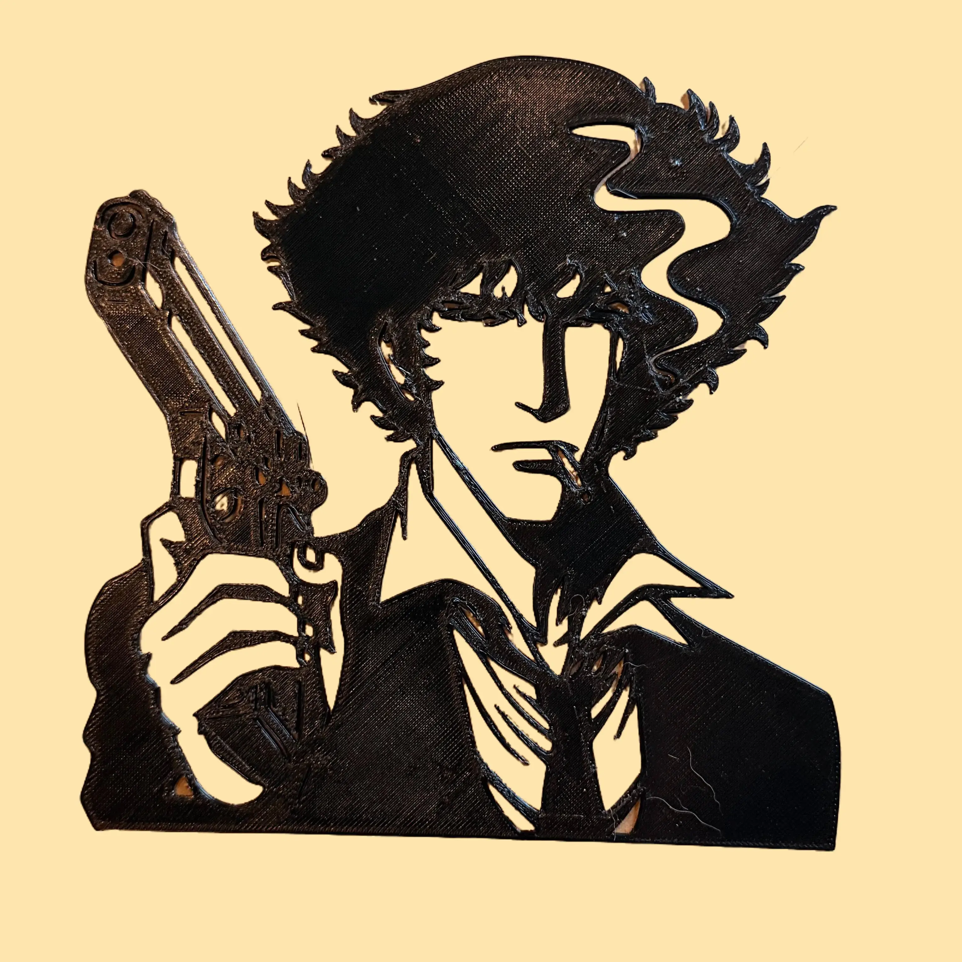 Space Bounty Hunter Anime Reusable Plastic Stencil - Retro Sci-Fi Silhouette Wall Art Craft Template, DIY Airbrush Painting Home Decor, Fandom-Inspired Otaku Gift, Drawing Graphic Sign Board Collectible