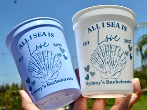 All I Sea Is Love Party Cups, Bachelorette Cup, Last Toast on the Coast Decor