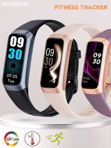 Slim Amoled Fitness Tracker for Men Women, Various Sports Modes, Reminders for Inactivity, Pedometer Tracker, a Stopwatch, Message Alerts, Calorie Tracking, Daily Activity Logging, for IPhone & Android Phone