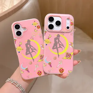Anime Sailors Moons Phone Case Suitable for iPhone 17 16e 16 15 14 13 12 11 Pro Max Air XR XS X 7 8 Plus Soft TPU Matte Double-layer Back Cover