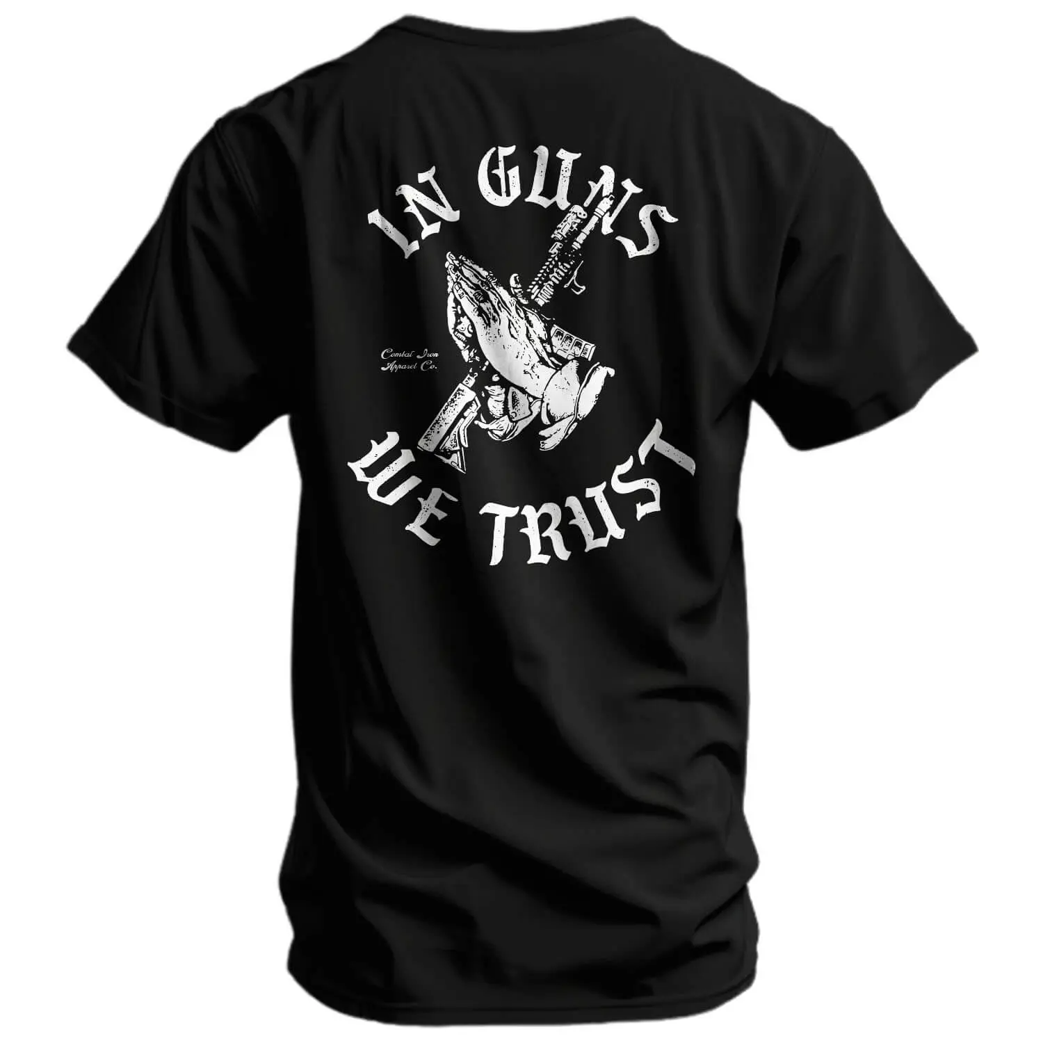 COMBAT IRON Graphic Tshirt for Men, Structured Athletic Fit Cotton-Poly Blend, Short-Sleeve Crew Neck for Training & Casual Wear