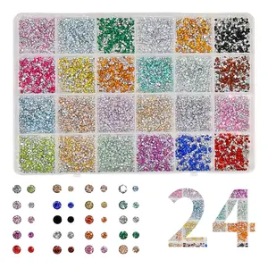 24 Color Resin Nail Rhinestones Kit, Bling DIY Decorations for Nails, Face, Phone Cases, Cups & More – Perfect for Nail Techs & Craft Lovers