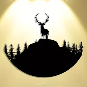 Deer Design Wall Decor, Metal Wall Art, Wall Hanging Decor for Home Living Room Bedroom, Home Decor, Room Decor, Vanity Decor Accessories, Poster