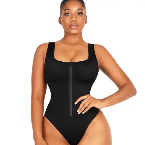 Mi Cielo Shaping Tummy Control One Piece Swimsuit Black - Thong Style